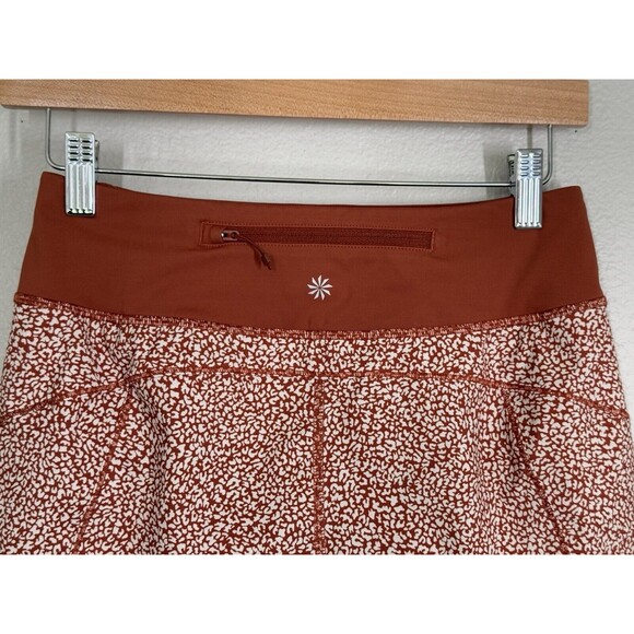 ATHLETA Run With It Printed 3.5” Shorts WOMENS XXS Micro Cheetah Rust Orange UT - Picture 9 of 15